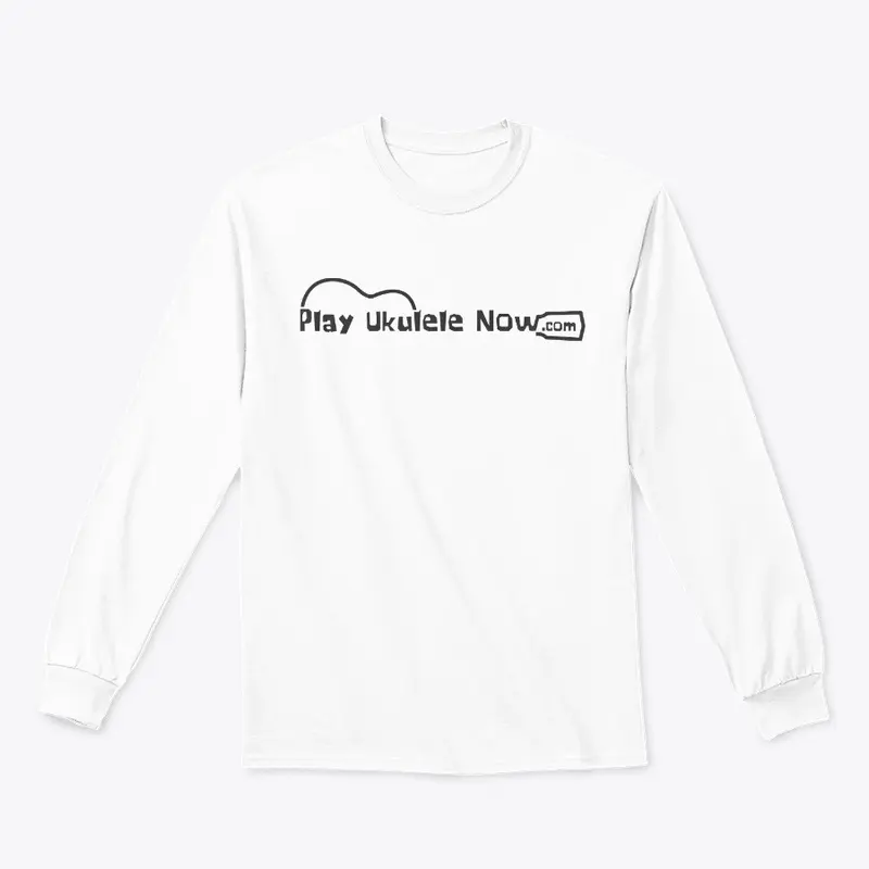 Play Ukulele NOW White Tee - Grey Logo