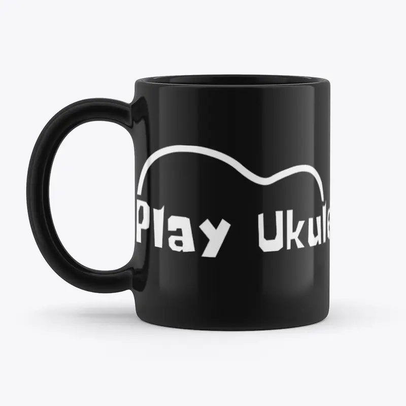 Play Ukulele Now Black Coffee Mug