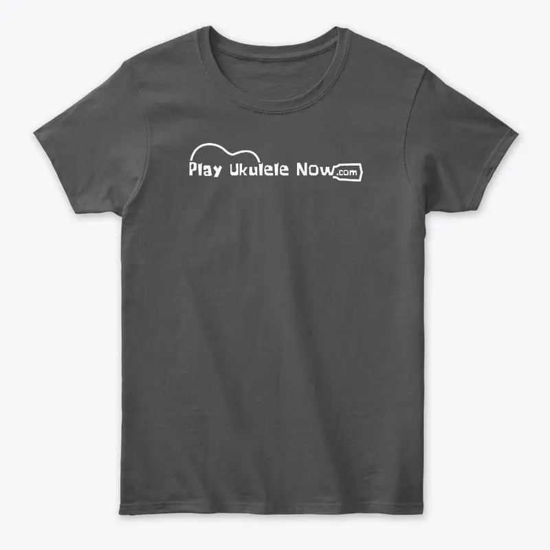 Play ukulele Now Grey Tee - White Logo