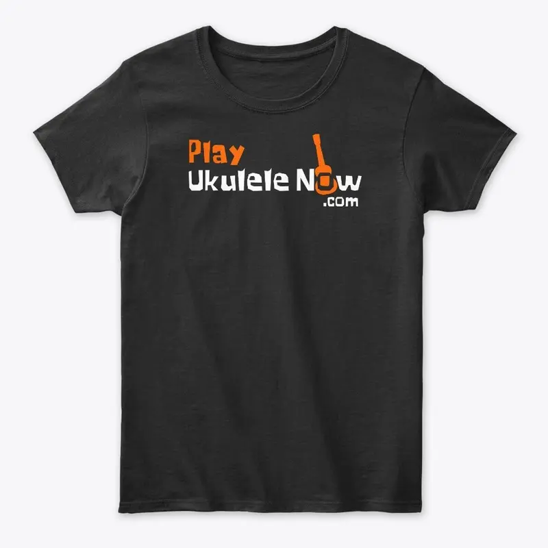 Play Ukulele Now Black Logo Tee