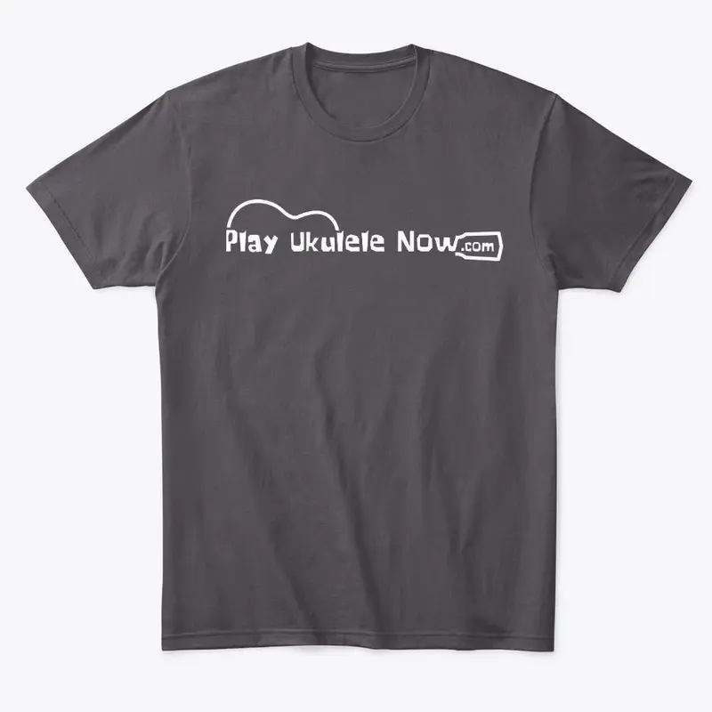 Play ukulele Now Grey Tee - White Logo